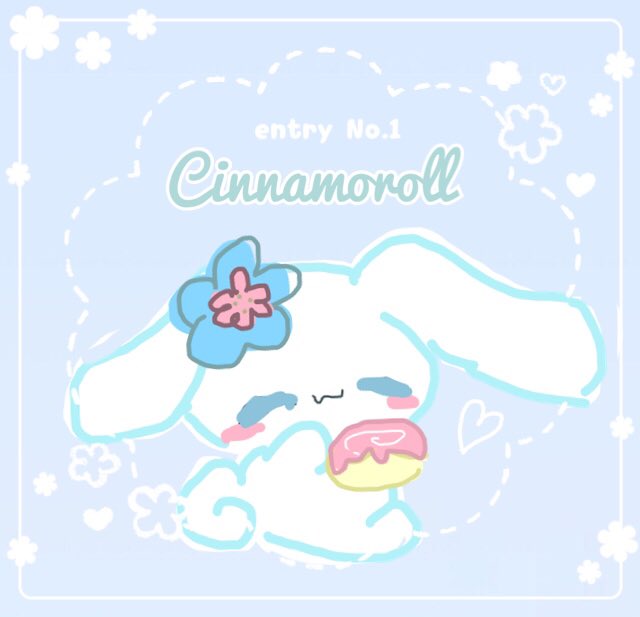 ばななぱふぇ イラスト垢 サンリオキャラクター大賞エントリーキャラを1日1 2人描く まずは シナモロールです 大好きなシナモンロールをもぐもぐ サンリオキャラクター大賞 シナモロール シナモン