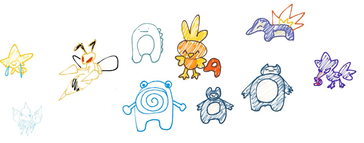 starapturing's tweet photo. pokemon from memory https://t.co/v3vUIJEDLC