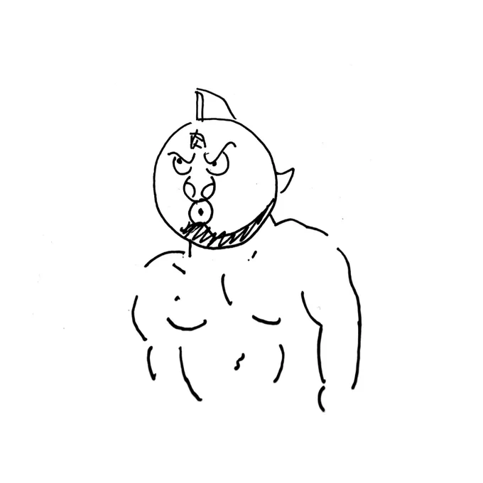 #何も見ないで1分で描いてみた
#本物見ながら1分で描いてみた   

キン肉マン… 