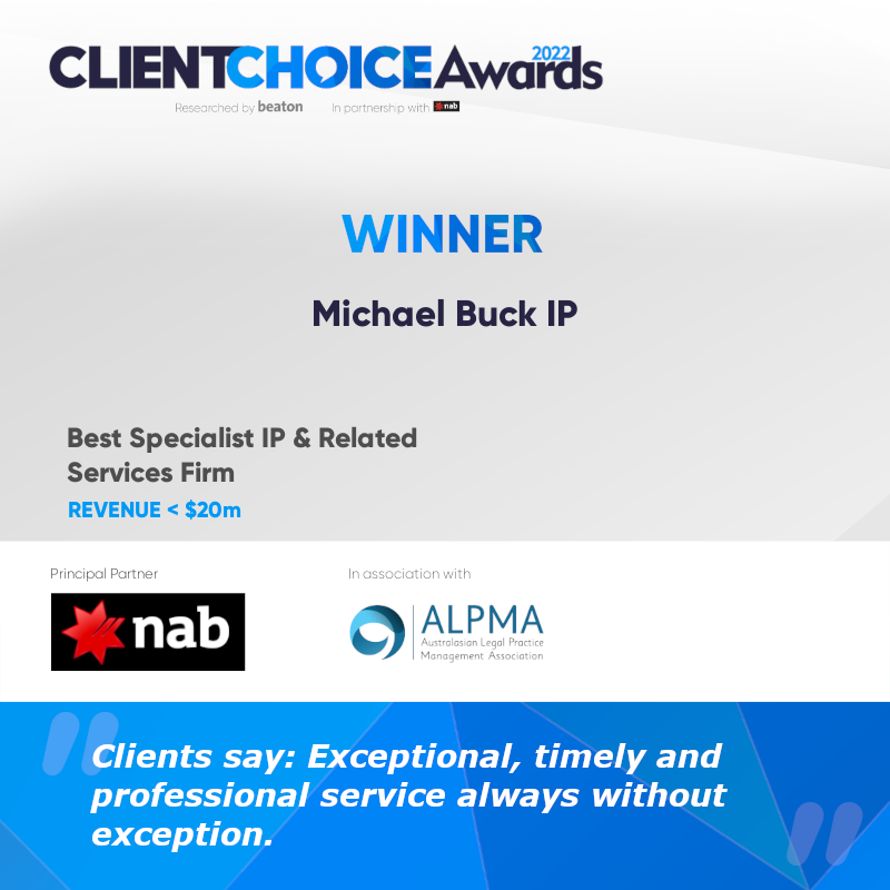 We have some exciting news. For the third year in a row, Michael Buck IP has won the Best Specialist IP &amp; Related Services Firm (<$20m revenue) category in beaton Consulting’s #ClientChoiceAwards 2022! #intellectualproperty #AustralianAttorneys
