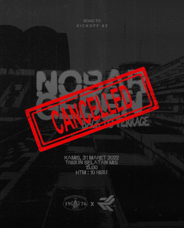 CampusBoys1976's tweet photo. Disampaikan kepada teman-teman BCSXPSS dan seluruh Sleman Fans dikarenakan adanya permasalahan perizinan, maka acara #NonbarGedhen dengan berat hati harus DIBATALKAN. https://t.co/Hu4M0obqrW