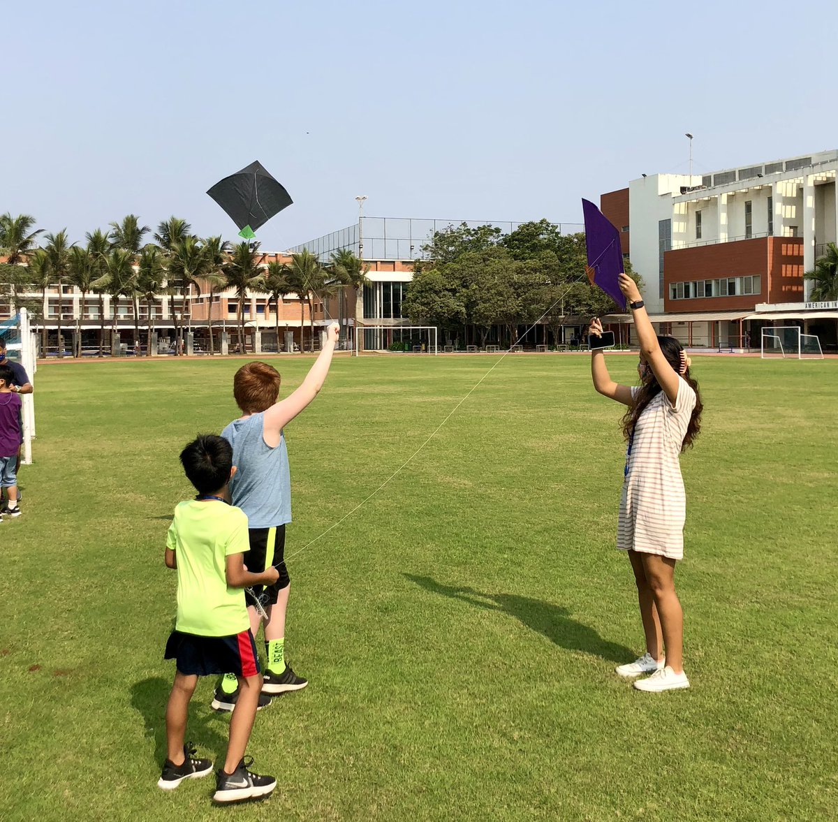 AISCElementary's tweet image. #AISCGrade4 students are testing out their kites today as a part of their #AISCIndianStudies unit.