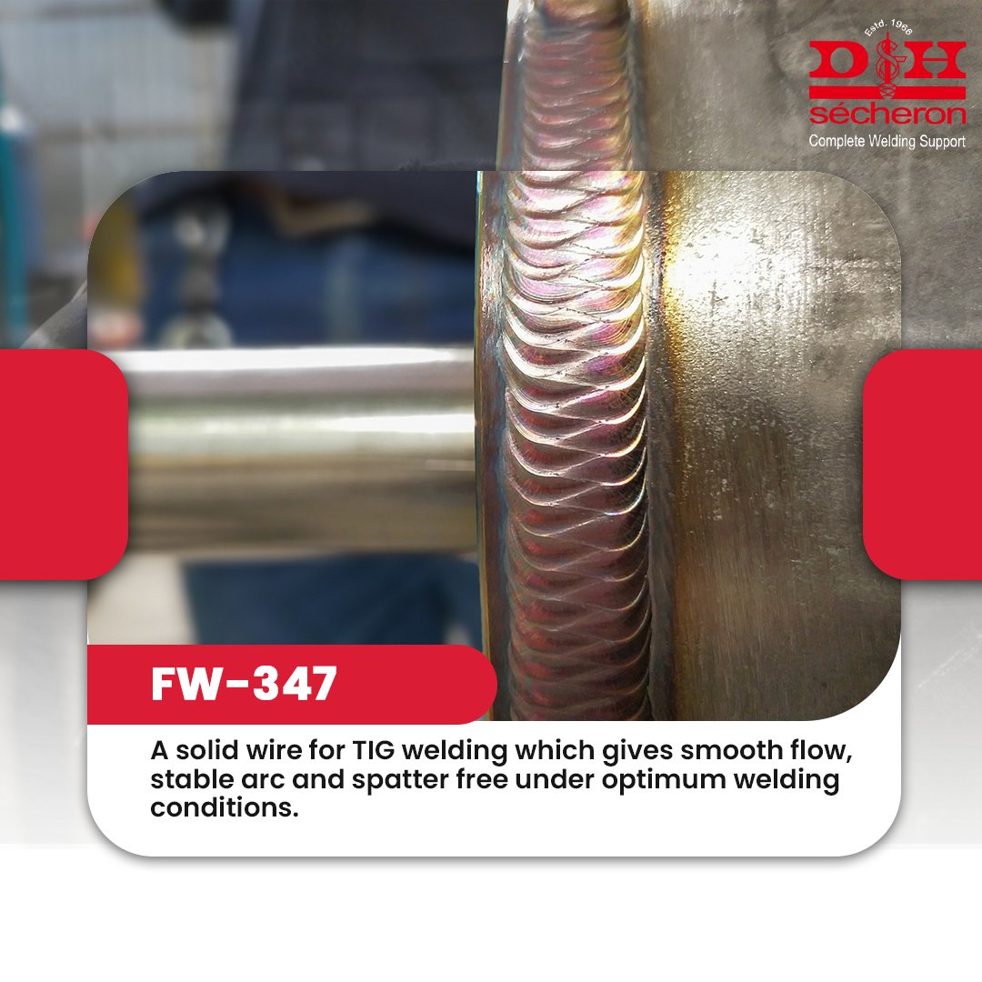 FW 347 is an ER347 solid wire for TIG welding which is available in a bright finish, gives smooth flow, stable arc, and spatter free under optimum welding conditions. 

For enquiries please visit - https://t.co/w6UJ4R0vjg
Or WhatsApp + 91-9833550505

#DnHSecheron #Welding #TIG https://t.co/bk63pEyfyE