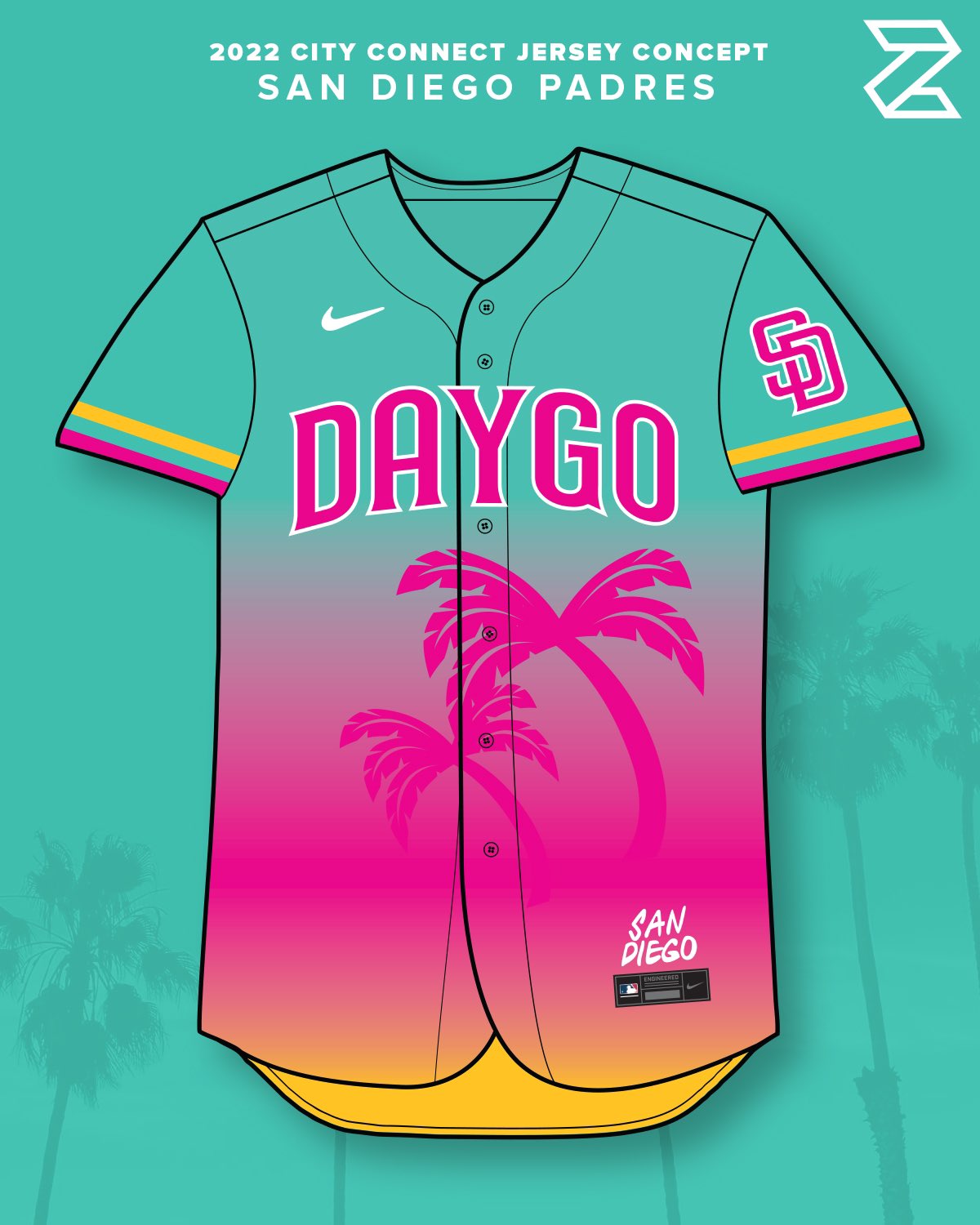 Zizzo Printing on X: 🌴 @padres City Connect Jersey Concept