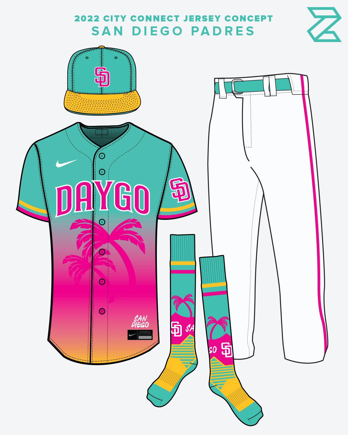 Zizzo Printing on X: 🌴 @padres City Connect Jersey Concept