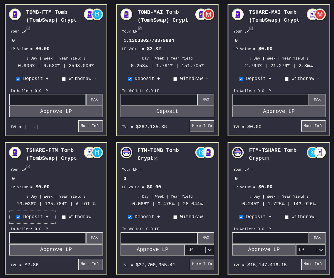 justinbebis's tweet photo. New @tombfinance crypts on https://t.co/MZgwMOSO9v. Insane APY over on Tombswap.

I urge you all to spread the word in Discord and retweet 💪

$tomb $oath https://t.co/HkIczmsoNd