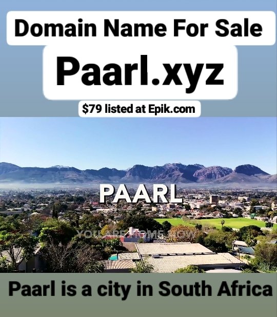 #Domain name for sale 

Paarl.xyz 

Paarl is a city in South Africa. 

$79 listed at Epik.com 

#paarl #visitpaarl #wc #SouthAfrica #domains #5l #domainnames #domainsforsale #DomainNameForSale #capetown