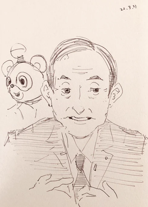 お昼の落書き
#日経テレ東大学 #菅前総理 #パンダ 