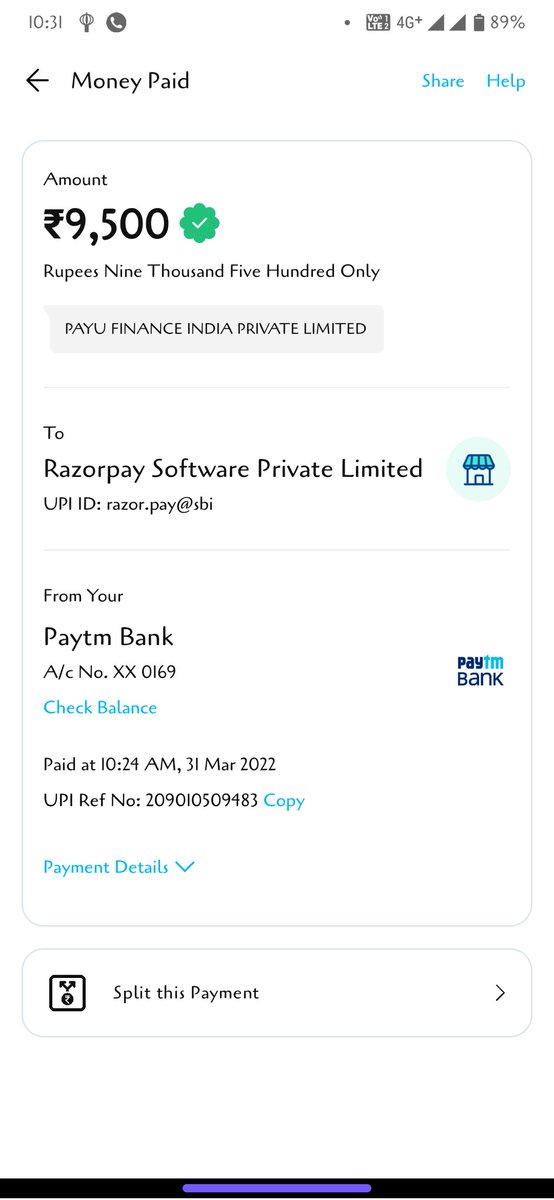 ifarhanking's tweet photo. @Lazy_PaySupport I Have paid the Amt for Fixed Deposit but it is not Showing In Lazy Pay Plz Solve https://t.co/rzKxsyVAmL