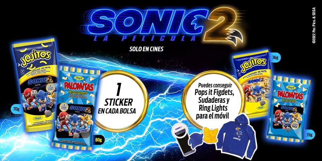 Sonic 2 La Película está ya aquí y te trae la oportunidad de verla saboreando nuestros productos (disponibles muy pronto en tienda) ¿Con quién quieres ver la película? Etiquétalo y que se enteré. La Película #Sonic2LaPelicula.
