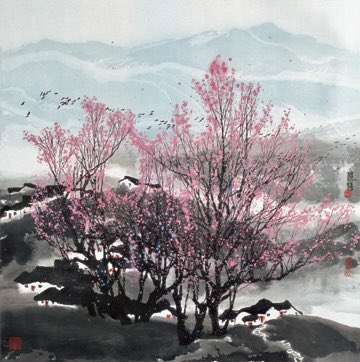 Chinese Paintings by Du Yingqiang. 

거친 비바람 속에서도 나무가 꽃을 피우듯 슬픔과 고통을 통해 삶은 더욱 단단해질 것이다.