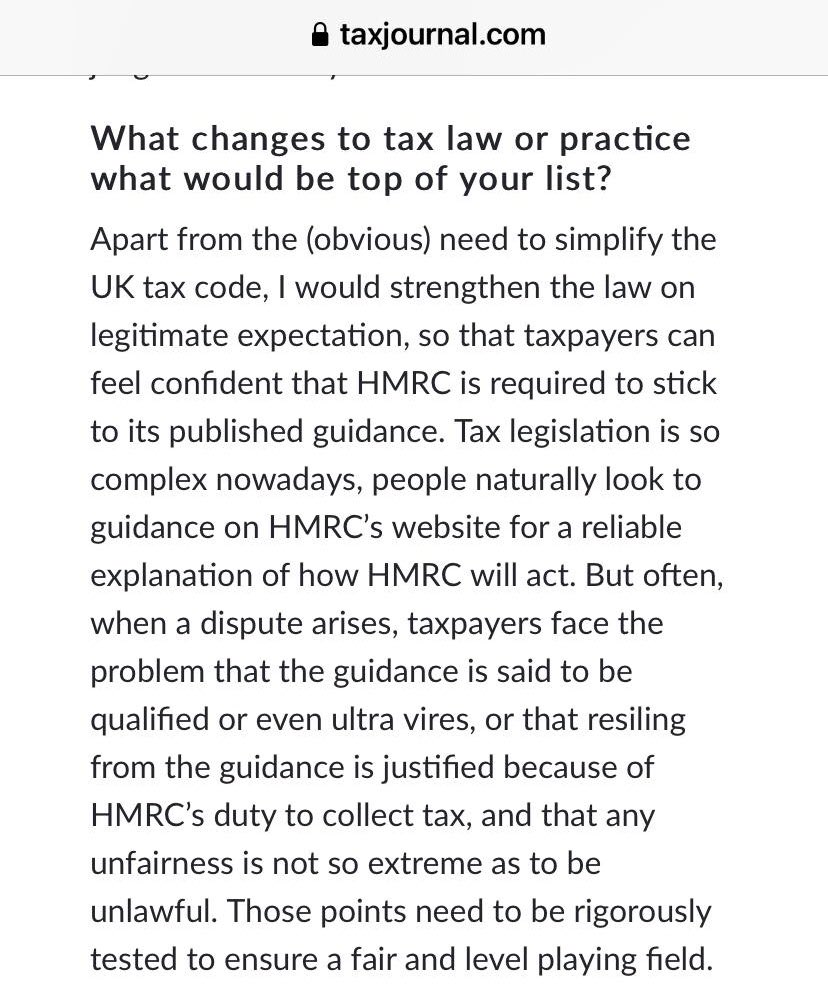 One year ago the barrister for HMRC in #Hoey has stated the below. This week on behalf of HMRC he appears to argue the opposite. <a href="/OldSqChambers/">Old Square Chambers</a> I think they all forget that those affected are just normal working folk whose lives are being ruined by a retrospective tax. <a href="/LCAG_2019/">Loan Charge Action Group [LCAG]</a>