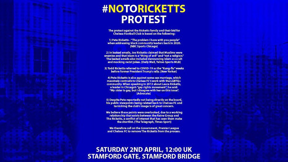 mineralsfc's tweet photo. You are my Chelsea, my only Chelsea,
You make me happy when skies are grey,
You'll never notice how much I love you,
Please don't take my Chelsea away...
#NoToRicketts #RomanBack #CFC 
Stamford Gate, Stamford Bridge.
Saturday, 2nd April at 12PM UK. https://t.co/khYoHkP0uS