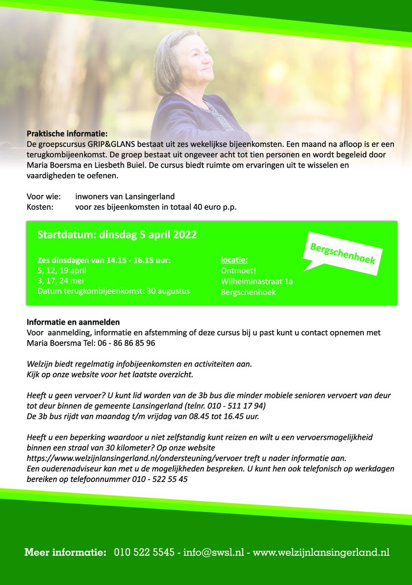 Je kan je nog aanmelden voor cursus Grip en Glans! 

#gripenglans #lansingerland