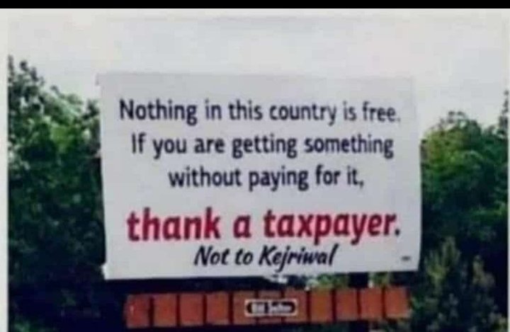 jitenderatri's tweet photo. Nothing is Free in this Country .
If you are getting something without paying for it.
Thanks a Taxpayer
Not a Kejriwal..
#aap
#aapkinautanki
#ArvindKejriwal https://t.co/C864noq5nc