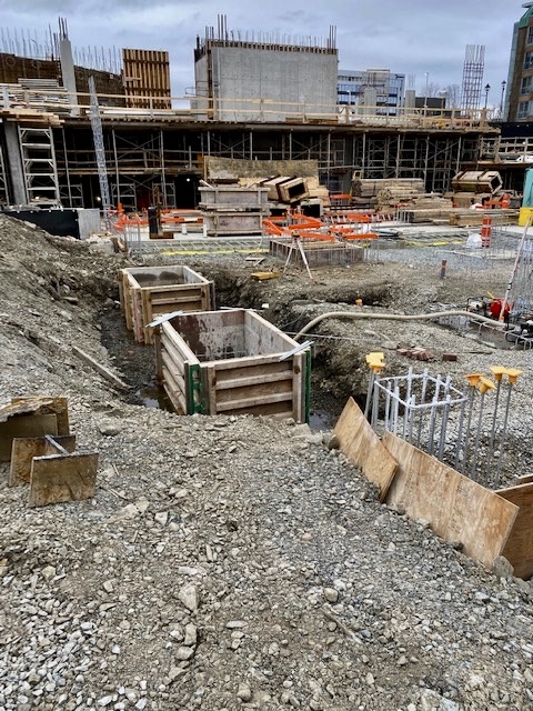 SouthwestHFX's tweet photo. Construction milestone for CUNARD project. The last 2 footings for the building have been poured ! #SouthwestConstructionTeam #CUNARD #ViewLikeNoOther #1325LowerWater @developns https://t.co/m6fpTw60Oj https://t.co/6qNYkE5C7s