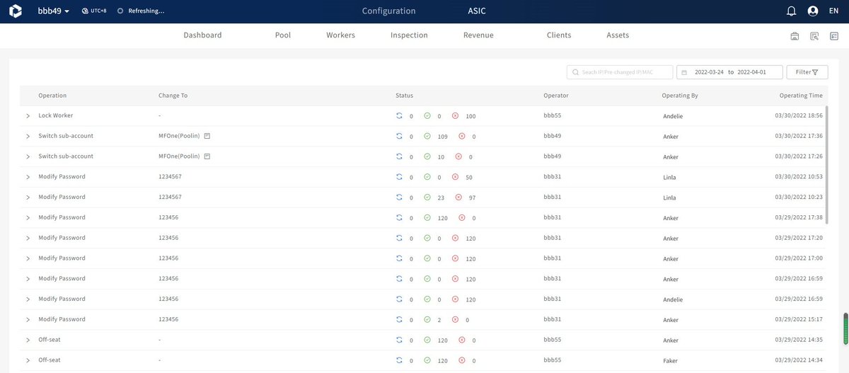 itsminer_com's tweet photo. Mining farm engineers can check the operation of the worker from time to time and track the operation results.
How?
With the function of 'opreation record'
See how on #MiningManagement with @itsminer_com: https://t.co/CJLcOKUQMk https://t.co/mln3VYn5VK