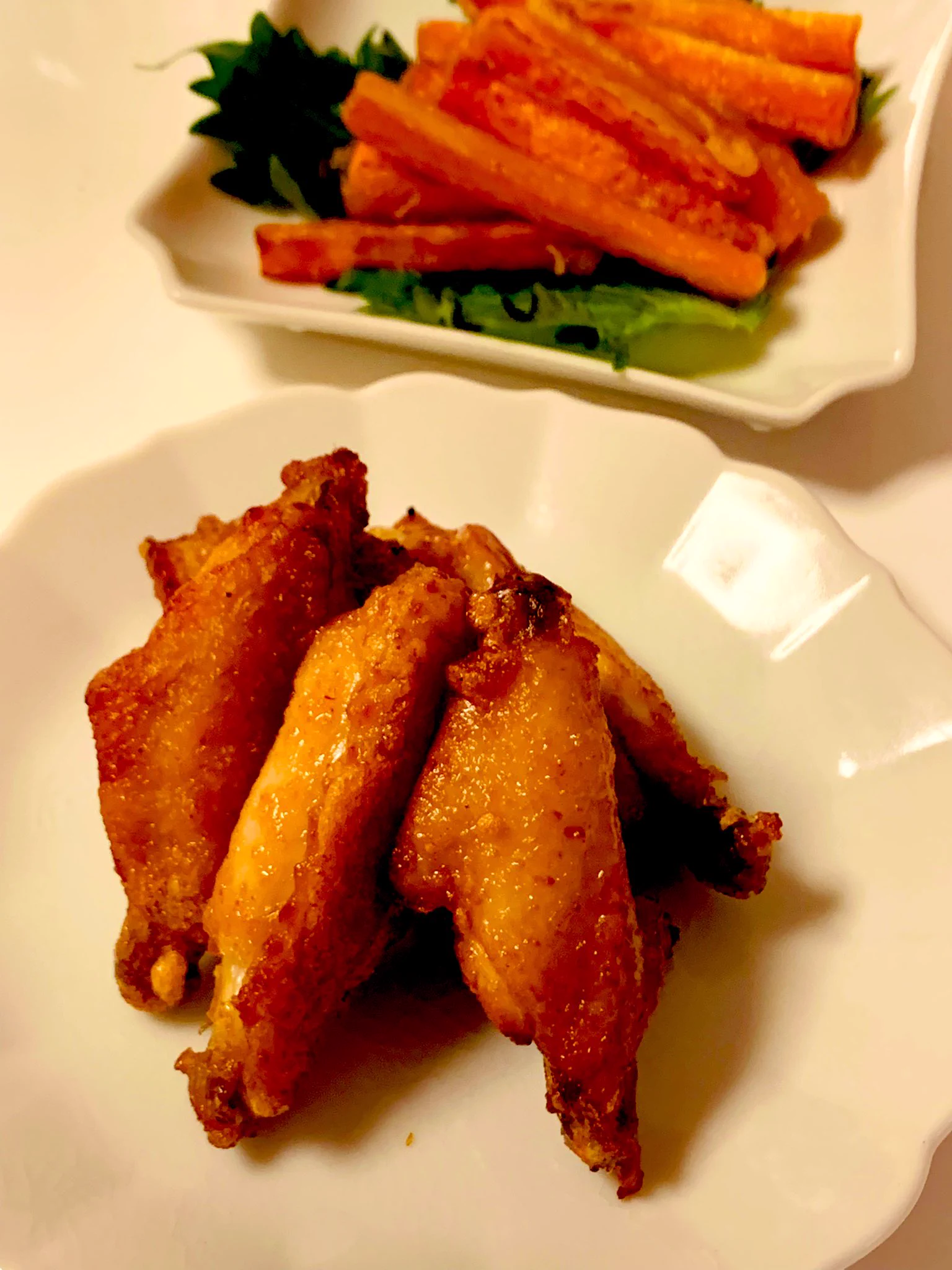 家にキャベツがなかったので白菜（内側のものを使って）でやってみました。
甘くてとても美味しいです。今夜はザンギを作りたかったので一緒に人参フライも。これも山本ゆりさんレシピ♬  
