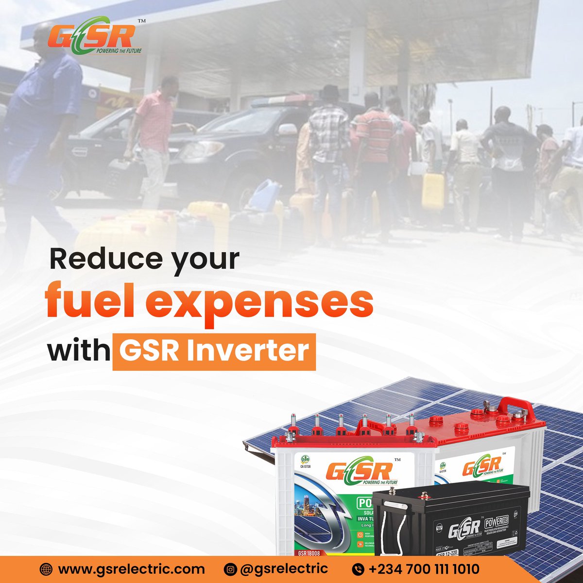 gsrelectric's tweet photo. Cut down on unnecessary fuel expenses with GSR inverter…
Live life on a budget with GSR
GSR, Illuminating your world!
#gsrelectric
#inverter
#powerbackups
#madefornigerians https://t.co/LQ7SDGuJqA
