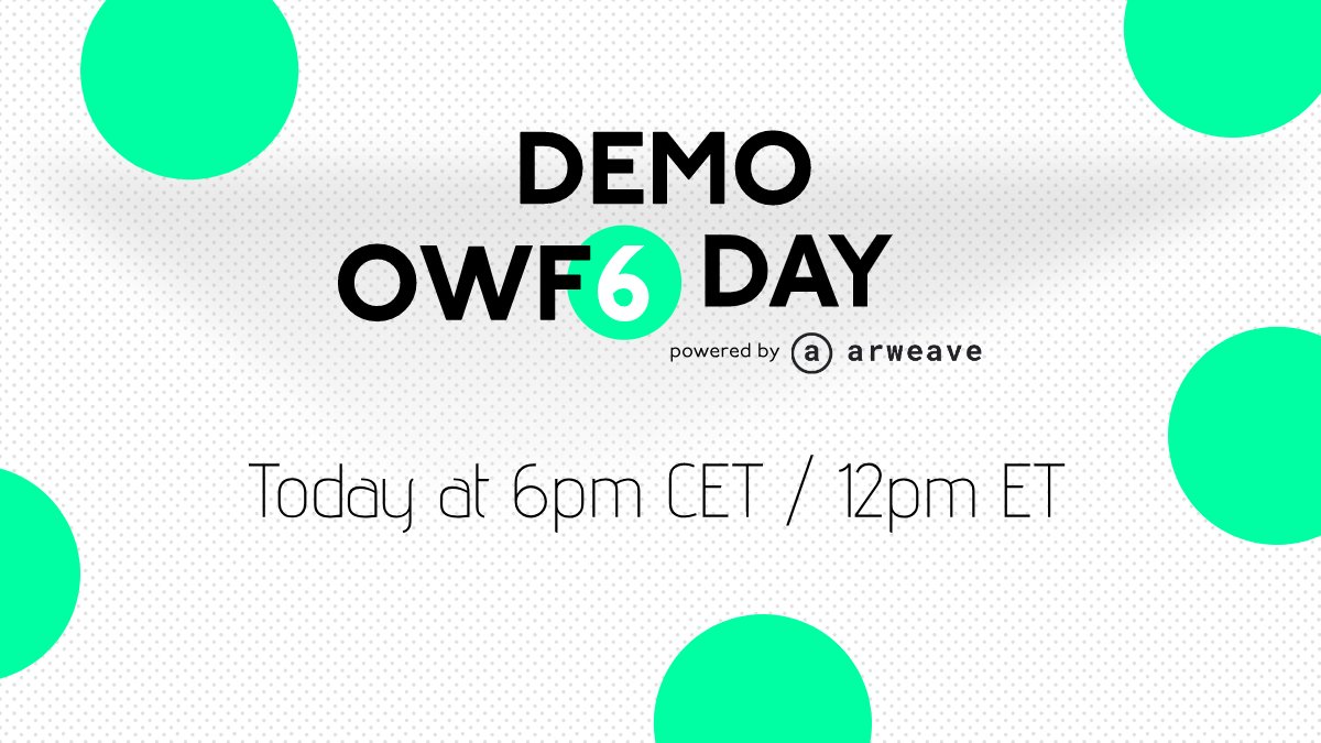 OpenWebFoundry's tweet image. it&apos;s time for Demo Day 😎

⚡️ tune in at 6 pm CET / 12 pm ET today and peek into the future of the #permaweb with us!