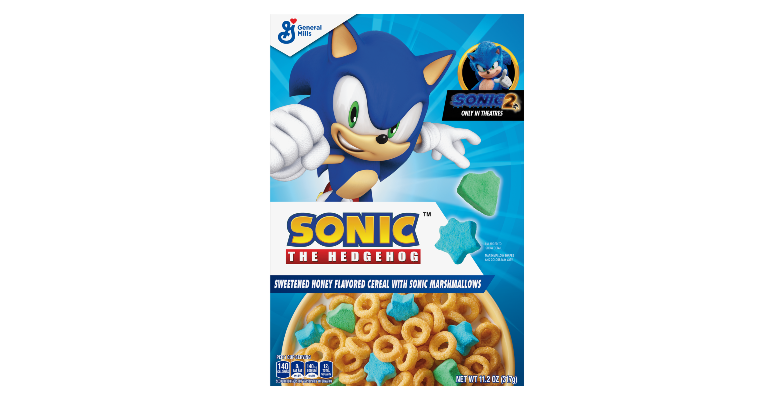 .@GeneralMills Mills and @SEGA of America have teamed up to celebrate  the release of Sonic The Hedgehog Movie 2 with a special-edition line of cereal and fruit snacks, both featuring the 