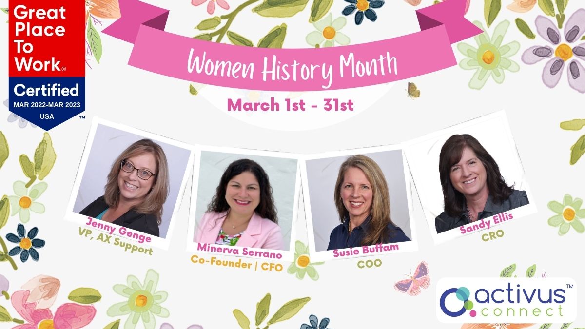 ActivusConnect's tweet photo. Celebrating #WomenHistoryMonth by highlighting the strong and driven women that lead Activus Connect. 

#ActivusConnect #SmartVirtual #ElevatingExperiences #AX #HX #WeAreActivus #SafelyFromHome #EX #CX https://t.co/YQT4FHqhVQ