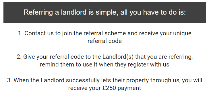 🟠Renttl Referral Scheme🟠

Receive £250 when you refer a Landlord to us and they successfully let their property through renttl.co.uk