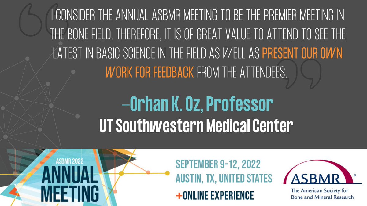 ASBMR's tweet photo. Gain real-time feedback on your science at the #ASBMR2022 Annual Meeting! Submit your abstract now for your chance to discuss your research and the future of the field with fellow leading minds. #YourScienceOurProgress https://t.co/0huDgRZmAa https://t.co/dLEfZqT3Cw