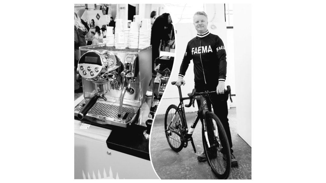 mrpsmiffy's tweet photo. #LCF22 Finally here.  Faema rocking arguably 2 of the sexiest things at the show, the stunning Faemina &amp; Basso road bike in Farma paint job. 
#Faema #Mulmar https://t.co/vrOVGnaal3