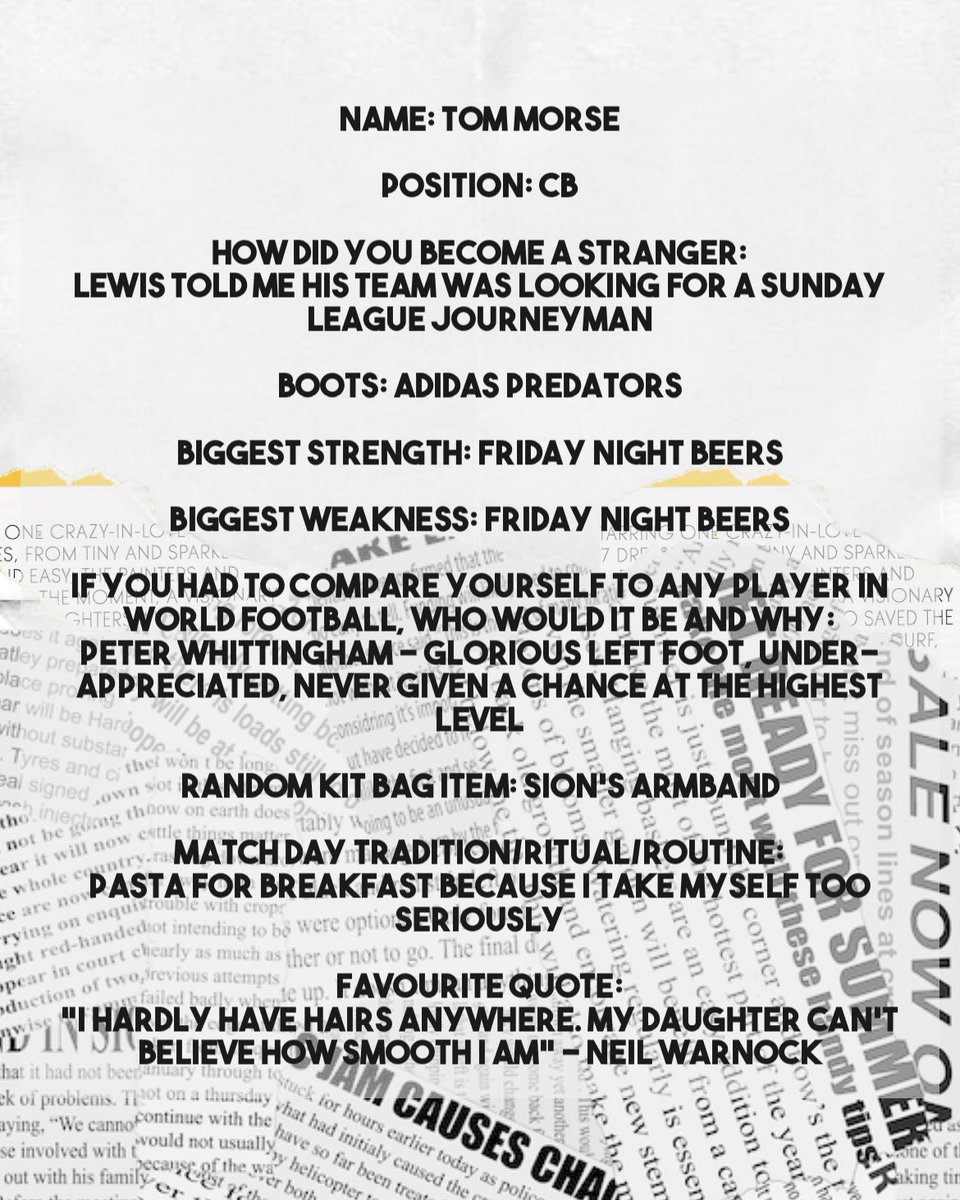 StrangersUtdFC's tweet photo. MEET A STRANGER‼️

Get to know Tom Morse🕵🏻 

#upthestrangers #grassrootfootball https://t.co/HuZvucybqy