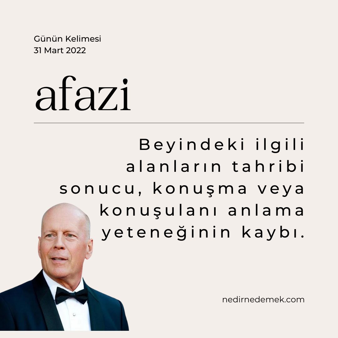 Nedirnedemekcom's tweet photo. Bruce Willis'e oyunculuğu bıraktıran afazi hastalığı nedir?

https://t.co/bAIRnWGKXn

#afazi https://t.co/LRhhPVg3S6