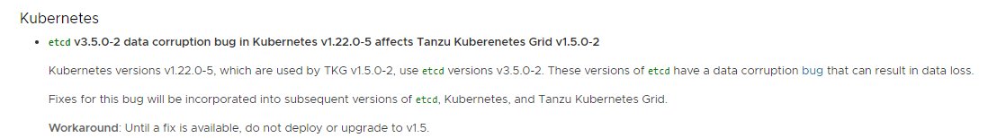 thefluffysysop's tweet photo. PSA: Potential data-inconstancy issue identified in #etcd 3.5 details:
@VMwareTanzu #TKGI, #TKGm (Tanzu Kubernetes Grid) and -probably- #TKGs (vSphere with Tanzu) are affected
See screenshots and links for statements.
https://t.co/FGHICNZLLx
https://t.co/RaYLFDfOK5 https://t.co/ZIpnfwFUMX