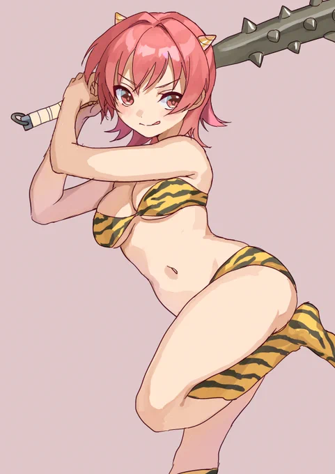 お題イラスト「金棒を持ったラムちゃんコスの鬼怒改二」 #艦これ 