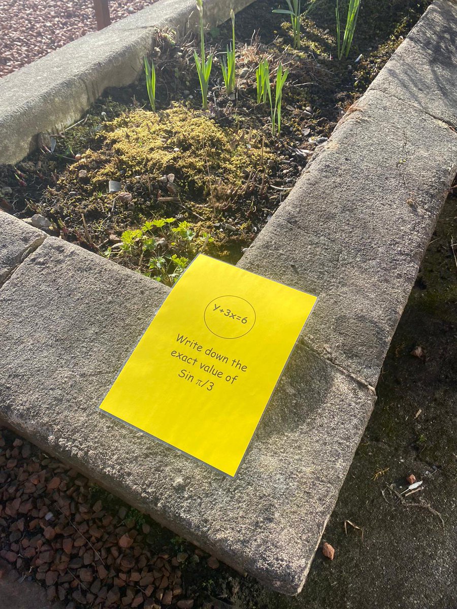 LenzieMaths's tweet photo. Higher maths revision with a treasure hunt in the sun ☀️ #highermaths https://t.co/eYNrbn5Z23