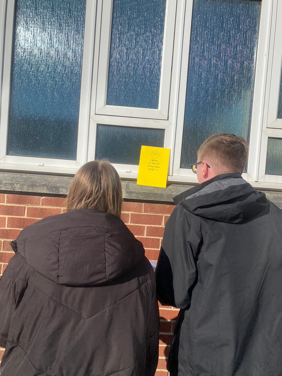 LenzieMaths's tweet photo. Higher maths revision with a treasure hunt in the sun ☀️ #highermaths https://t.co/eYNrbn5Z23