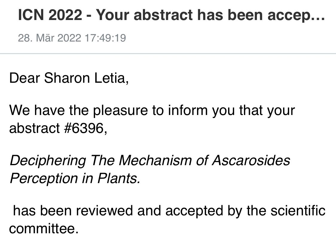After a couple of online conferences during my PhD, I am thrilled to attend and participate in my very first in-person international conference in France from 01-06 May, 2022. See you in Juan-les-Pins, Antibes🤩. #ICN2022 #ESN #Nematology