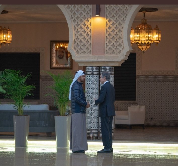 amhal's tweet photo. @SecBlinken meets UAE leader MBZ in Rabat, Morocco.
@SullyCNBC @BeckyQuick @KellyCNBC https://t.co/n5oDmovuJB