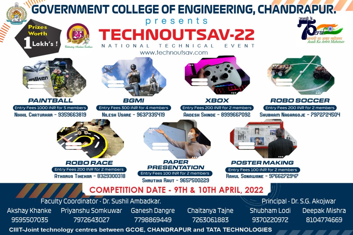 robotics4india's tweet photo. Government college of engineering, chandrapur presents Technoutsav-22 National Level Technical Event.
#robotic #roboticsengineer #roboticsindia #techfest #robots #roboticsclub #techevent #roboticscompetition #technews
#roboticschallenge #roboticsevent #technovanza https://t.co/oU9o0Tx1h0