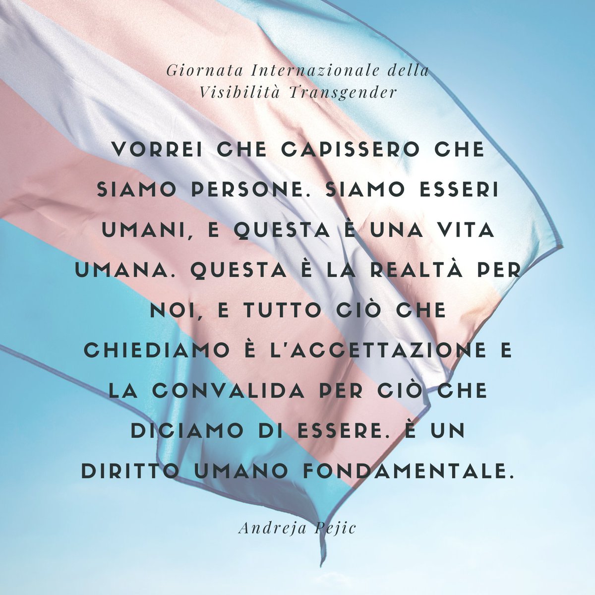 CentroSCP's tweet photo. 31 MARZO 2022 – GIORNATA INTERNAZIONALE DELLA VISIBILITÀ TRANSGENDER

#CSCP2022 #CulturaPsicologica #GiornataInternazionaleDellaVisibilitàTransgender #InternationalTransgenderDayOfVisibility #ITDV #AndrejaPejic https://t.co/1Bdn91P1E2