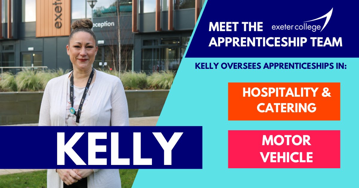 ExeApprentices's tweet photo. Meet Kelly! 👋 Kelly looks after all things Hospitality &amp; Catering and Motor Vehicle!

Whether you’re looking for an #Apprenticeship in these industries or are an employer seeking to hire an Apprentice, she is here to help!

 📞Get in touch: 01392 400 800

#ExeterJob #Careers https://t.co/dhgsRBRaVw