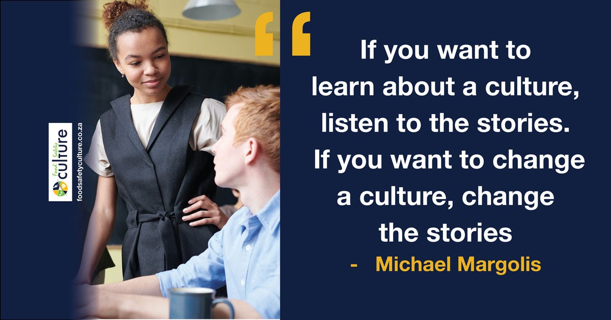 FoodFocusSA's tweet photo. If you want to learn about a culture, listen to the stories. If you want to change a culture, change the stories.
#thoughtforthursdays #foodsafetyculture #teamplayers #motivation #leadership #culturechange #qualitymatters https://t.co/cNxxvFWChQ