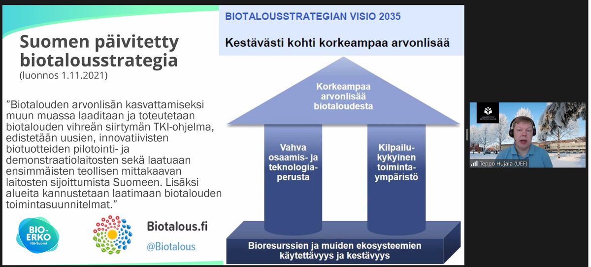 BiotaloudenERKO's tweet photo. Tulevaisuuden muuttuviin tarpeisiin kannattaa varautua esimerkiksi altistamalla itseään uusille ajatuksille, neuvoo prof. @HujalaTeppo #smartforgoodLIVE -virtuaalisilla aamukahveilla. Koulutus ja verkostot ovat liiketoiminnan valttikortteja. 

#bioerko #biotalous #tulevaisuus https://t.co/ZkjcZVT5aE