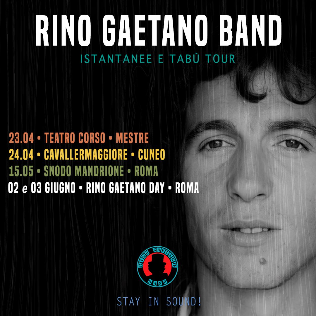 ⭐️ISTANTANEE E TABÙ TOUR 2022 si arricchisce di due preziosi appuntamenti:
 
ci vediamo al Rino Gaetano Day il 2 e 3 giugno, a Roma!⭐️

Seguono aggiornamenti  💚

#rinogaetano #raduno #rinogaetanoband #rinogaetanoday