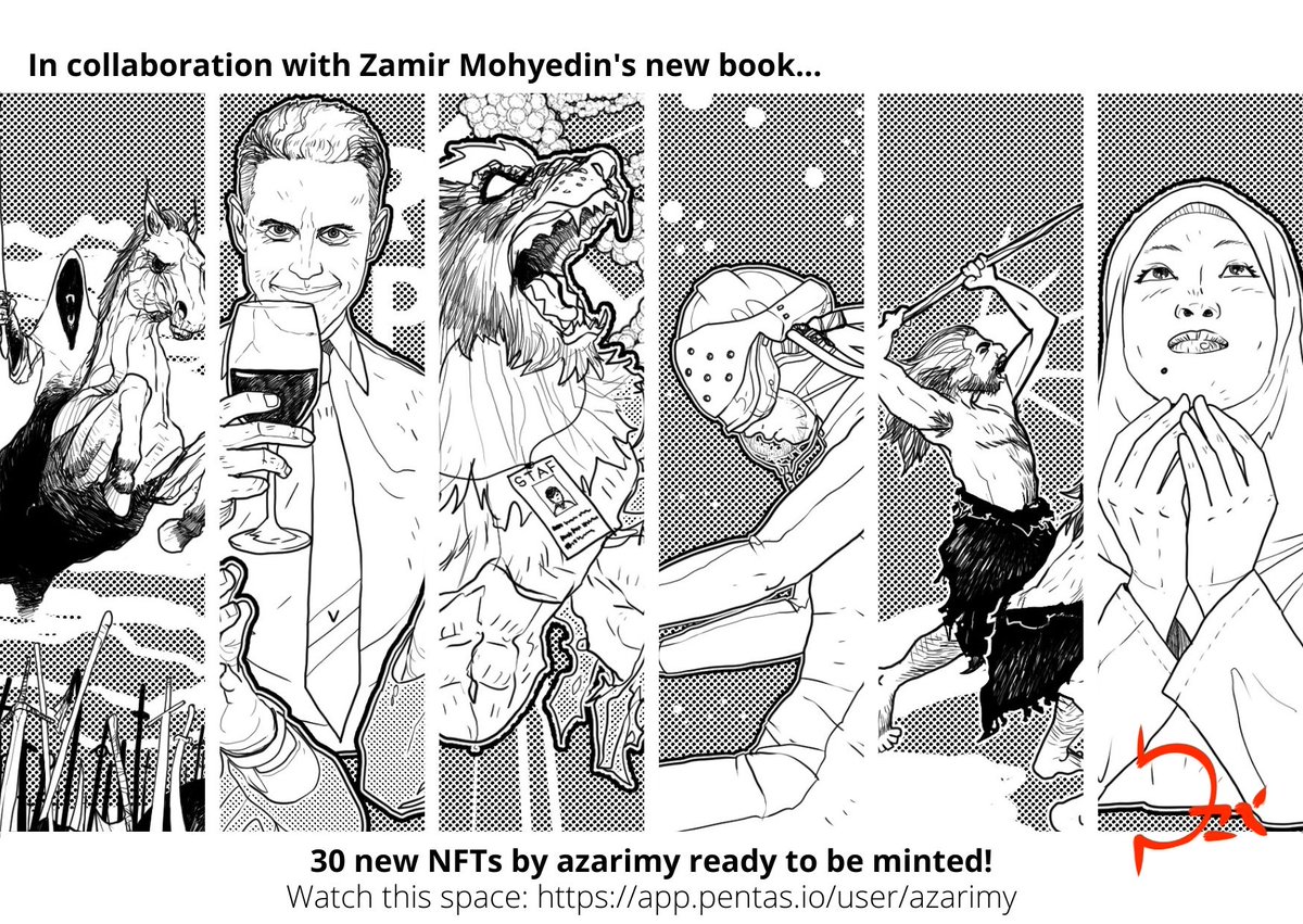 Coming soon, 30 NFT to be minted, in collaboration with <a href="/zamirmohyedin/">Zamir Mohyedin</a> for his upcoming new book. Buy and hold one of these NFTs to get a signed copy delivered to your door!

app.pentas.io/user/azarimy

Follow for more updates!