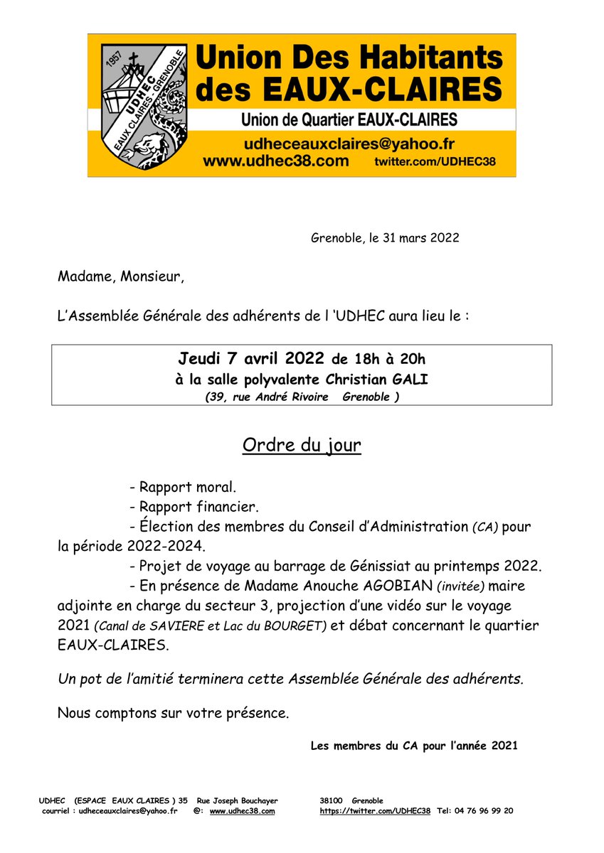 UDHEC38's tweet photo. Assemblée Générale de l'UDHEC https://t.co/5IA7zWojLi