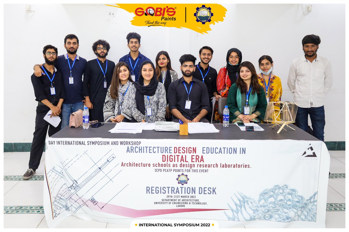 GobisPaintsPK's tweet photo. Presenting the International Symposium and Workshop on “Architecture design education in the digital era”, organized by Department of Architecture UET Lahore and sponsored by Gobi’s Paints.
#gobispaints #thinkthisway #uet https://t.co/3yYssfI4v2