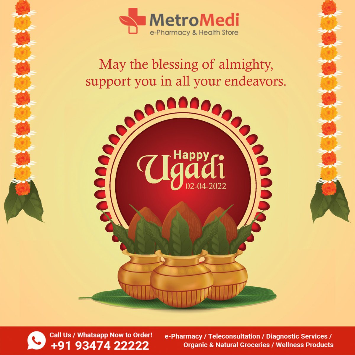 Metromedi Online Pharmacy wishes you and your family and very happy ugadi.

#happyugadi #ugadi #newyear #festival #Metromedipharmacy #lifeispriceless #onlinepharmacy