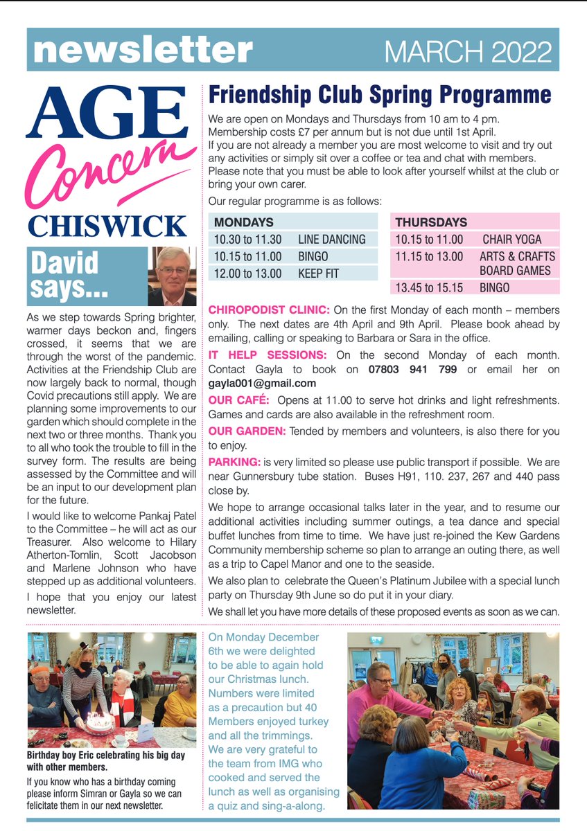tonylouki's tweet photo. Happy that, since I finished being the #55thMayor of @LBofHounslow, the good people of #AgeConcernChiswick have stayed in touch. Great things continue to happen there on Oxford Road North. https://t.co/3U3bcHbYTd