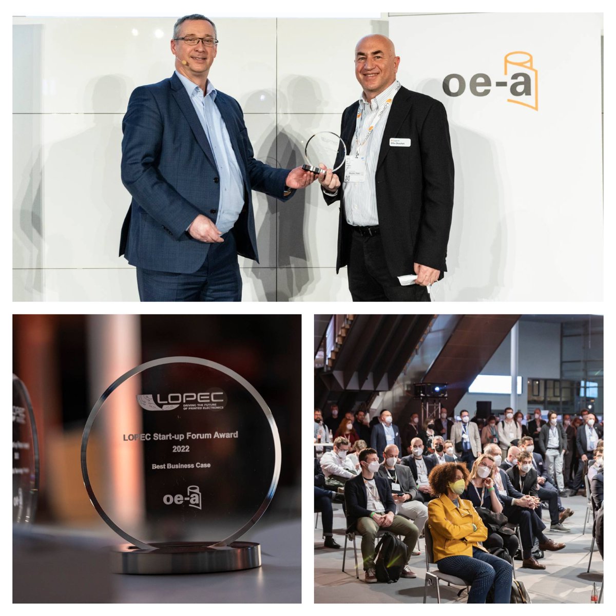 OEAonline's tweet photo. Congratulations to our @OEAonline member #Copprint!
Copprint won the @LOPECMunich 2022 Start-up Award for the Best Business Case!
Copprint realizes conductive nano-copper inks, empowering ubiquitous conductivity.
#LOPEC2022 #innovation https://t.co/TOZlrGZgMK