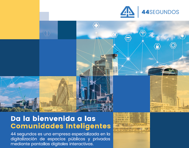 44 segundos firma acuerdo para digitalizar a coste cero las comunidades de propietarios que deseen. Instalan pantallas digitales interactivas en ascensores y facilitan comunicación de administradores de fincas colegiados con sus comunidades, conectándolas con el mundo exterior.